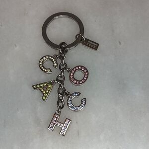 Coach Bag Charm Keychain Logo Multicolored Rhinestone - HOT item!!
